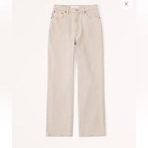 Abercrombie & Fitch Cream ultra high rise 90’s straight jeans
